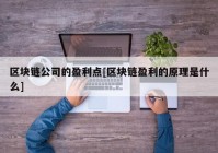 区块链公司的盈利点[区块链盈利的原理是什么]