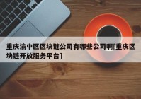 重庆渝中区区块链公司有哪些公司啊[重庆区块链开放服务平台]